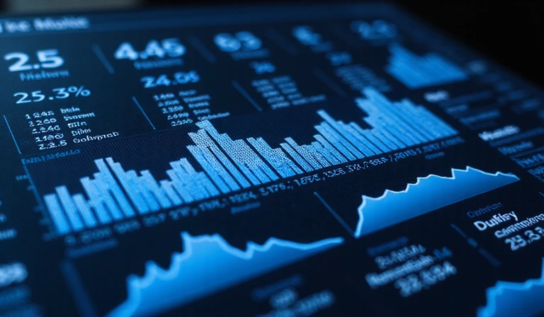 Gráfico estadístico digital que representa el análisis de datos web